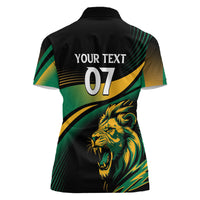 Afro-Jamaica Heritage Custom Women Polo Shirt Roaring Lion