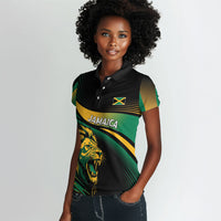 Afro-Jamaica Heritage Custom Women Polo Shirt Roaring Lion