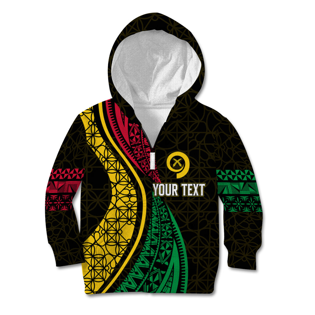 Personalised Vanuatu Kid Hoodie Melanesian Sand Drawing Mixed - Ni Van and Proud - Wonder Print Shop