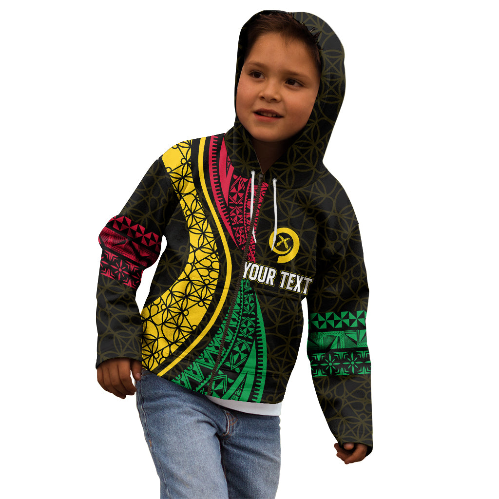 Personalised Vanuatu Kid Hoodie Melanesian Sand Drawing Mixed - Ni Van and Proud - Wonder Print Shop