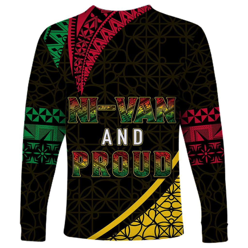 Personalised Vanuatu Long Sleeve Shirt Melanesian Sand Drawing Mixed - Ni Van and Proud - Wonder Print Shop