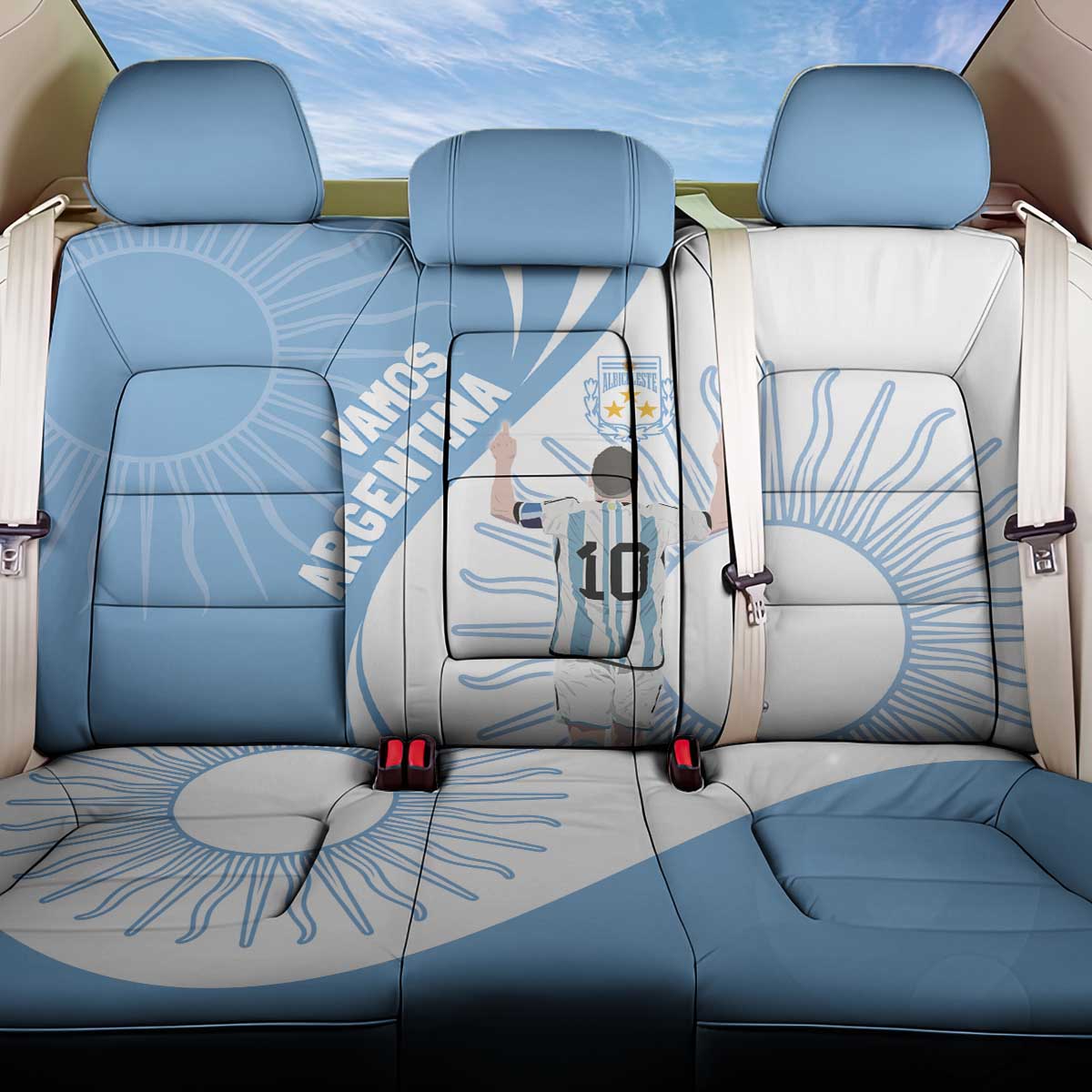 Argentina La Albiceleste Back Car Seat Cover Vamos Argentina LT7 - Wonder Print Shop