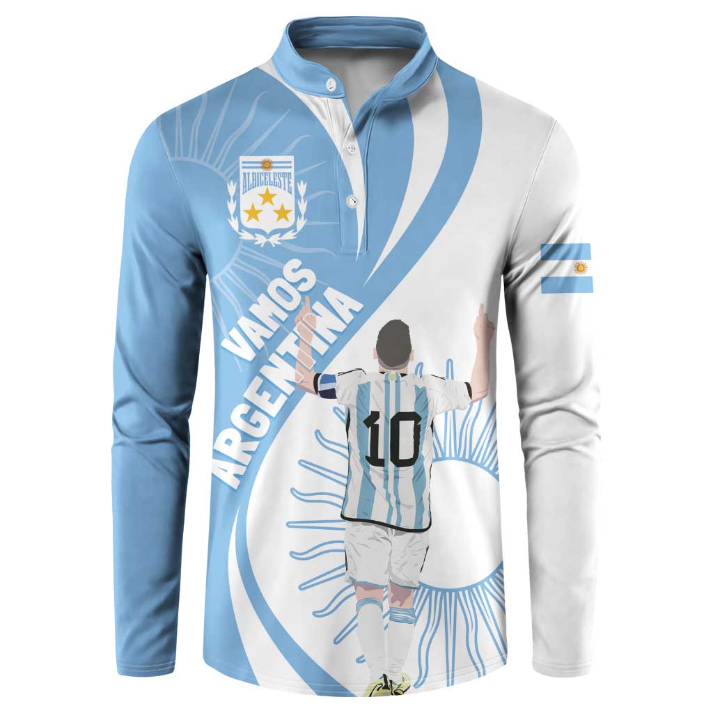 Argentina La Albiceleste Custom Button Sweatshirt Vamos Argentina LT7 - Wonder Print Shop