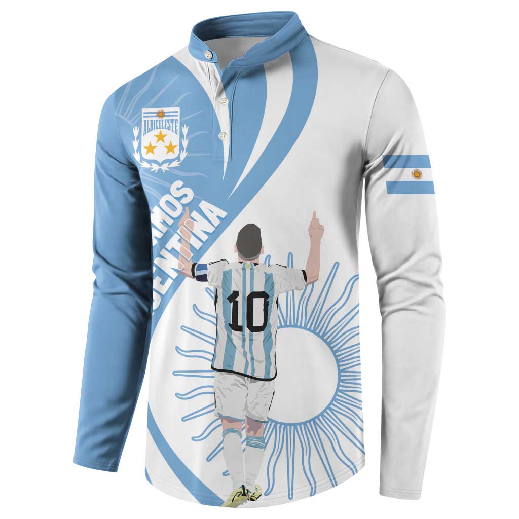 Argentina La Albiceleste Custom Button Sweatshirt Vamos Argentina LT7 - Wonder Print Shop