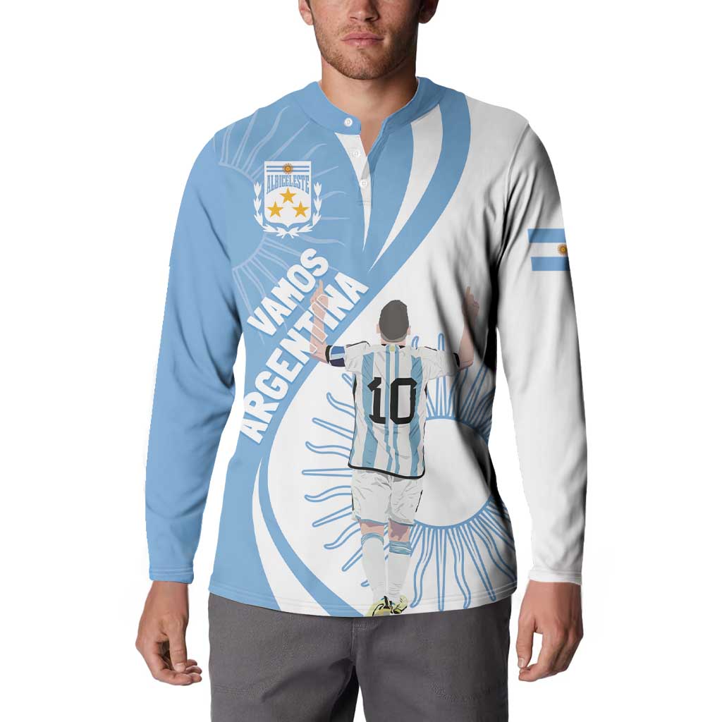 Argentina La Albiceleste Custom Button Sweatshirt Vamos Argentina LT7 - Wonder Print Shop