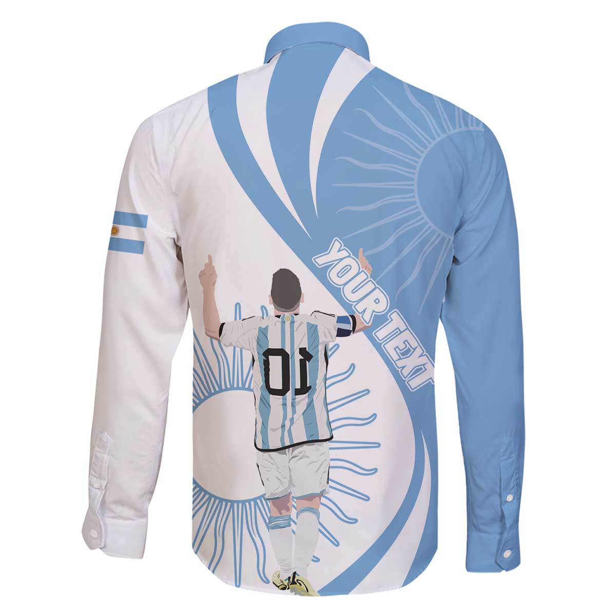 Argentina La Albiceleste Custom Family Matching Off The Shoulder Long Sleeve Dress and Hawaiian Shirt Vamos Argentina - Wonder Print Shop