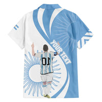 Argentina La Albiceleste Custom Family Matching Off Shoulder Short Dress and Hawaiian Shirt Vamos Argentina LT7 - Wonder Print Shop