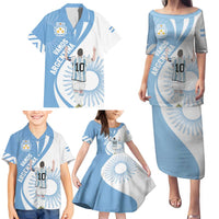 Argentina La Albiceleste Custom Family Matching Puletasi and Hawaiian Shirt Vamos Argentina - Wonder Print Shop
