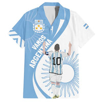 Argentina La Albiceleste Custom Family Matching Short Sleeve Bodycon Dress and Hawaiian Shirt Vamos Argentina - Wonder Print Shop