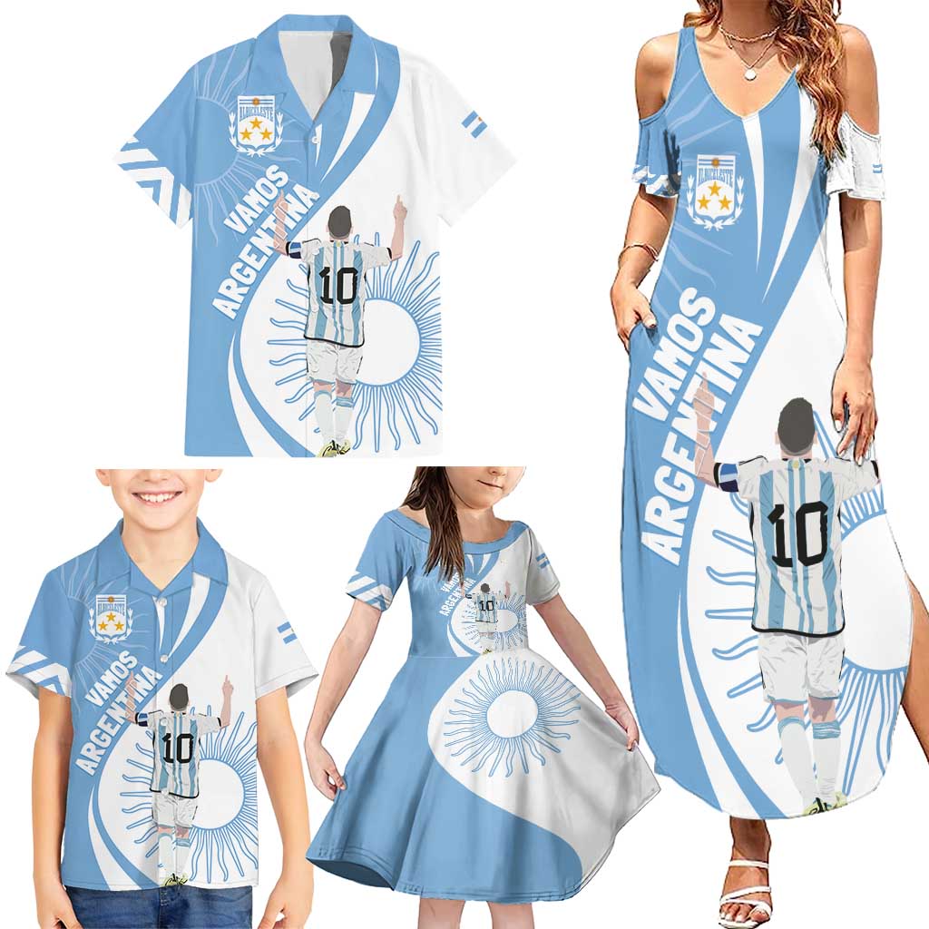 Argentina La Albiceleste Custom Family Matching Summer Maxi Dress and Hawaiian Shirt Vamos Argentina - Wonder Print Shop