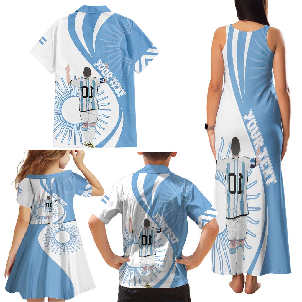 Argentina La Albiceleste Custom Family Matching Tank Maxi Dress and Hawaiian Shirt Vamos Argentina - Wonder Print Shop