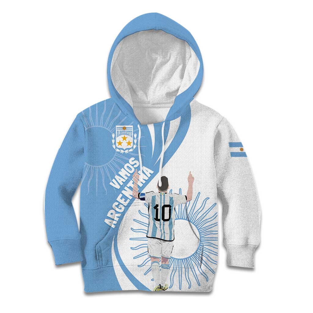 Argentina La Albiceleste Custom Kid Hoodie Vamos Argentina - Wonder Print Shop