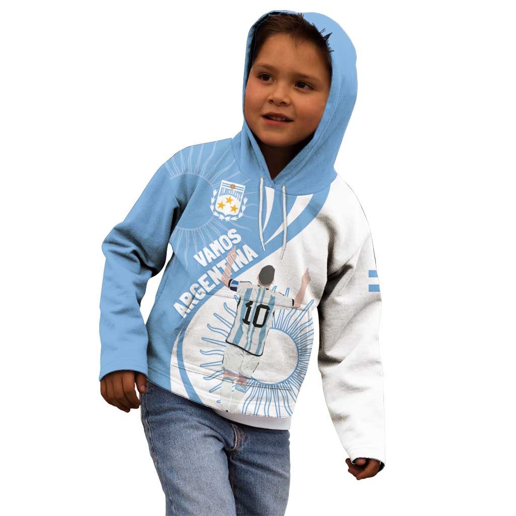 Argentina La Albiceleste Custom Kid Hoodie Vamos Argentina - Wonder Print Shop