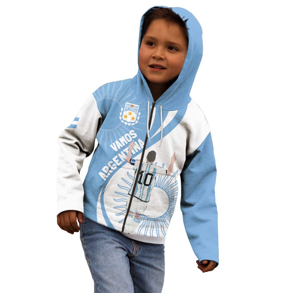 Argentina La Albiceleste Custom Kid Hoodie Vamos Argentina - Wonder Print Shop