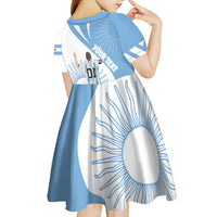 Argentina La Albiceleste Custom Kid Short Sleeve Dress Vamos Argentina - Wonder Print Shop