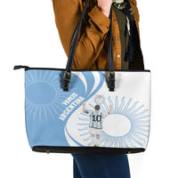 Argentina La Albiceleste Leather Tote Bag Vamos Argentina - Wonder Print Shop