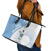 Argentina La Albiceleste Leather Tote Bag Vamos Argentina - Wonder Print Shop