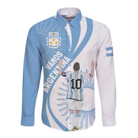 Argentina La Albiceleste Custom Long Sleeve Button Shirt Vamos Argentina - Wonder Print Shop