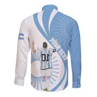 Argentina La Albiceleste Custom Long Sleeve Button Shirt Vamos Argentina - Wonder Print Shop