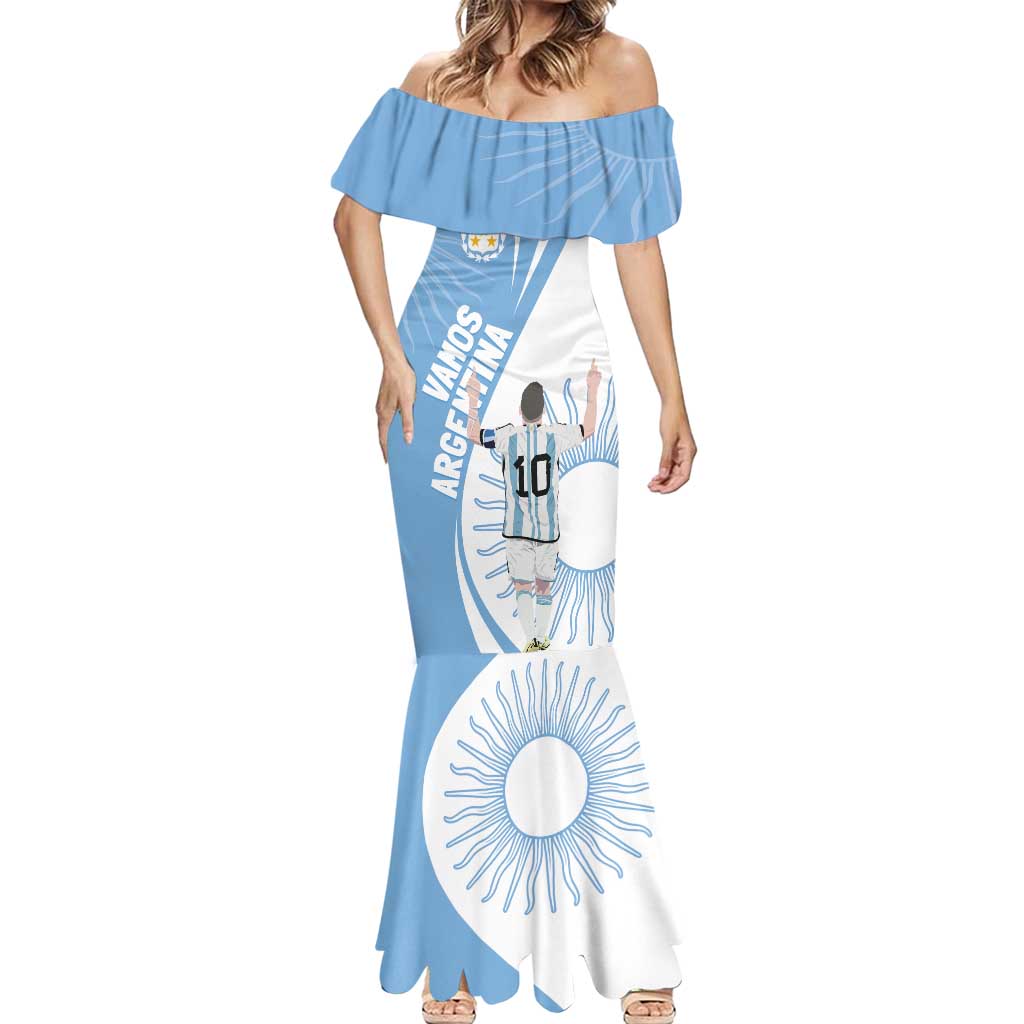 Argentina La Albiceleste Custom Mermaid Dress Vamos Argentina - Wonder Print Shop