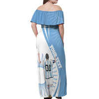 Argentina La Albiceleste Custom Off Shoulder Maxi Dress Vamos Argentina - Wonder Print Shop