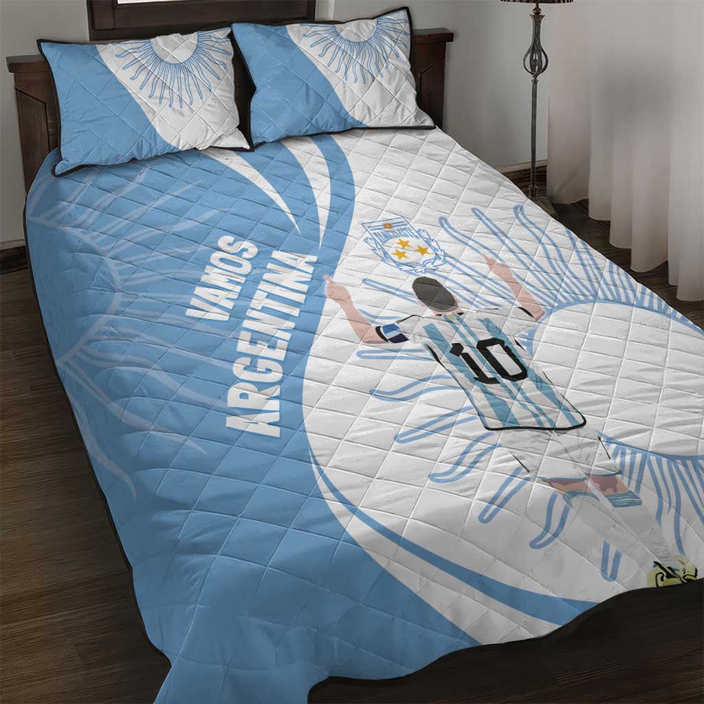 Argentina La Albiceleste Quilt Bed Set Vamos Argentina - Wonder Print Shop