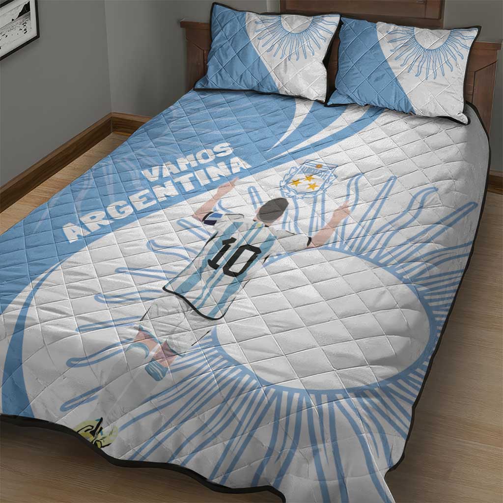 Argentina La Albiceleste Quilt Bed Set Vamos Argentina - Wonder Print Shop