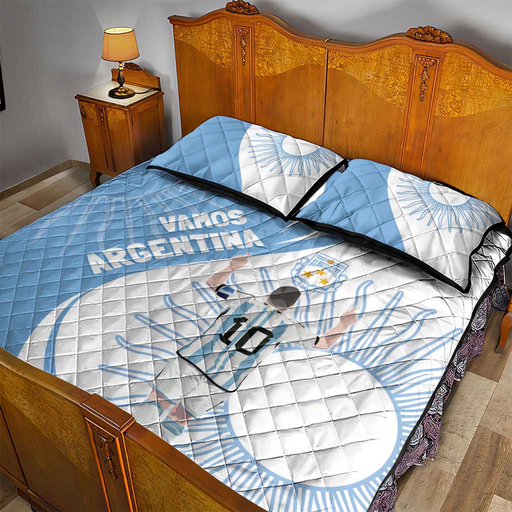 Argentina La Albiceleste Quilt Bed Set Vamos Argentina - Wonder Print Shop