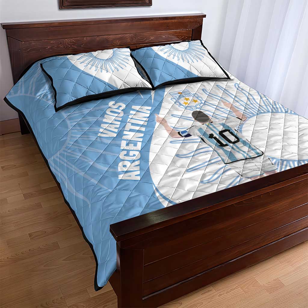 Argentina La Albiceleste Quilt Bed Set Vamos Argentina - Wonder Print Shop