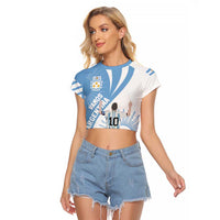Argentina La Albiceleste Custom Raglan Cropped T Shirt Vamos Argentina - Wonder Print Shop