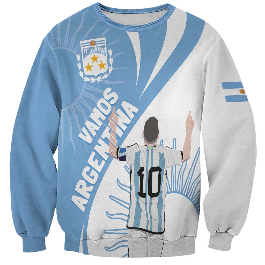 Argentina La Albiceleste Custom Sweatshirt Vamos Argentina - Wonder Print Shop