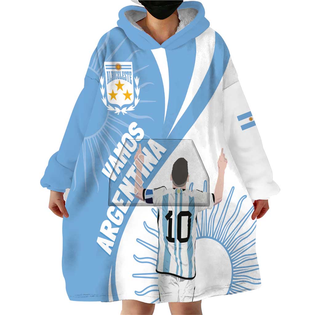 Argentina La Albiceleste Custom Wearable Blanket Hoodie Vamos Argentina - Wonder Print Shop