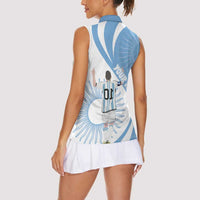 Argentina La Albiceleste Custom Women Sleeveless Polo Shirt Vamos Argentina - Wonder Print Shop
