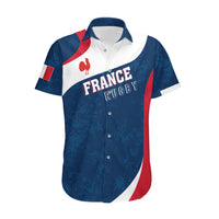 Personalised France Rugby Hawaiian Shirt World Cup Les Blues Curves Style - Wonder Print Shop