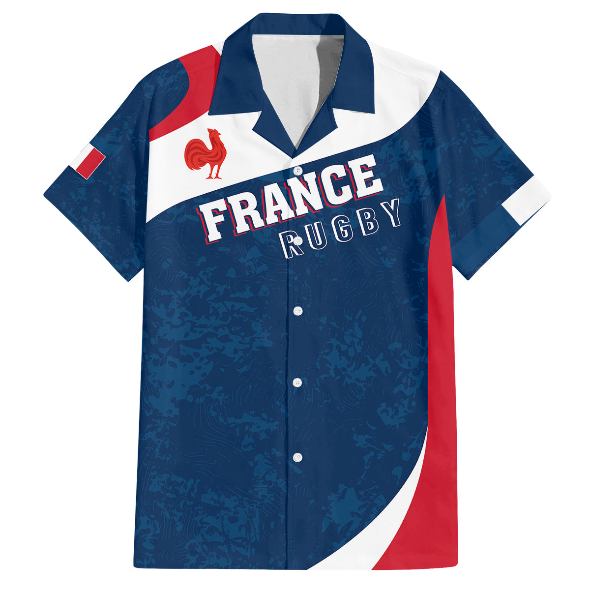 Personalised France Rugby Kid Hawaiian Shirt World Cup Les Blues Curves Style - Wonder Print Shop