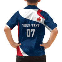 Personalised France Rugby Kid Hawaiian Shirt World Cup Les Blues Curves Style - Wonder Print Shop