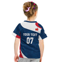 Personalised France Rugby Kid T Shirt World Cup Les Blues Curves Style - Wonder Print Shop