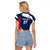 Personalised France Rugby Raglan Cropped T Shirt World Cup Les Blues Curves Style - Wonder Print Shop