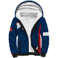 Personalised France Rugby Sherpa Hoodie World Cup Les Blues Curves Style - Wonder Print Shop