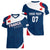 Personalised France Rugby Women V Neck T Shirt World Cup Les Blues Curves Style - Wonder Print Shop
