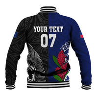 Personalised New Zealand Vs Samoa Rugby Baseball Jacket Go Champions LT7 - Wonder Print Shop