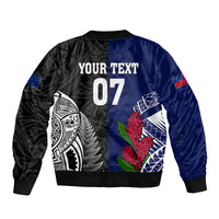 Personalised New Zealand Vs Samoa Rugby Bomber Jacket Go Champions LT7 - Wonder Print Shop