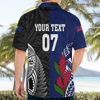 Personalised New Zealand Vs Samoa Rugby Hawaiian Shirt Go Champions - Wonder Print Shop