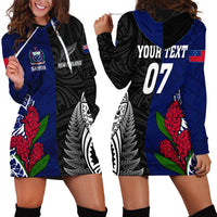 Personalised New Zealand Vs Samoa Rugby Hoodie Dress Go Champions - Wonder Print Shop