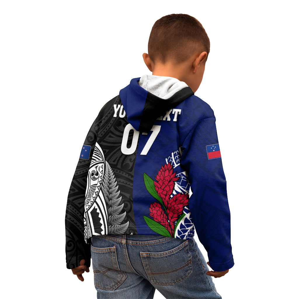 Personalised New Zealand Vs Samoa Rugby Kid Hoodie Go Champions - Wonder Print Shop