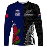 Personalised New Zealand Vs Samoa Rugby Long Sleeve Shirt Go Champions - Wonder Print Shop