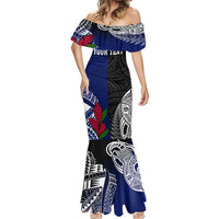 Personalised New Zealand Vs Samoa Rugby Mermaid Dress Go Champions - Wonder Print Shop