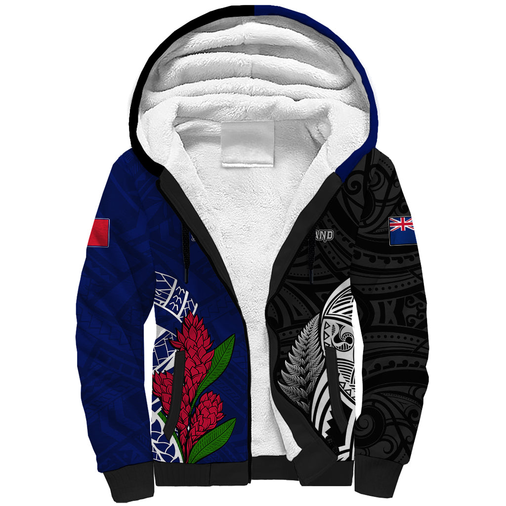 Personalised New Zealand Vs Samoa Rugby Sherpa Hoodie Go Champions - Wonder Print Shop