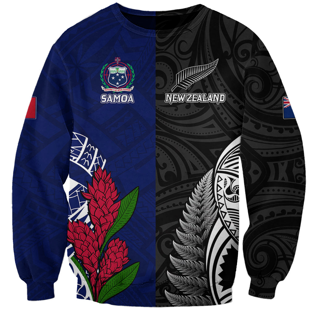 Personalised New Zealand Vs Samoa Rugby Sweatshirt Go Champions - Wonder Print Shop