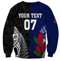 Personalised New Zealand Vs Samoa Rugby Sweatshirt Go Champions - Wonder Print Shop